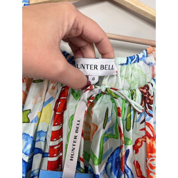 NWT Hunter Bell Scoop Neck Smocked Waist Bell Drew Mini Dress Surfside Size: 0 - Picture 6 of 8